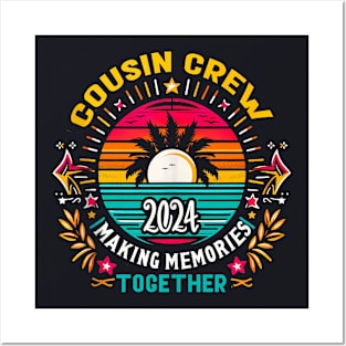 Cousin Crew 2024 Summer Vacation Beach Family Trips Matching Posters and Art